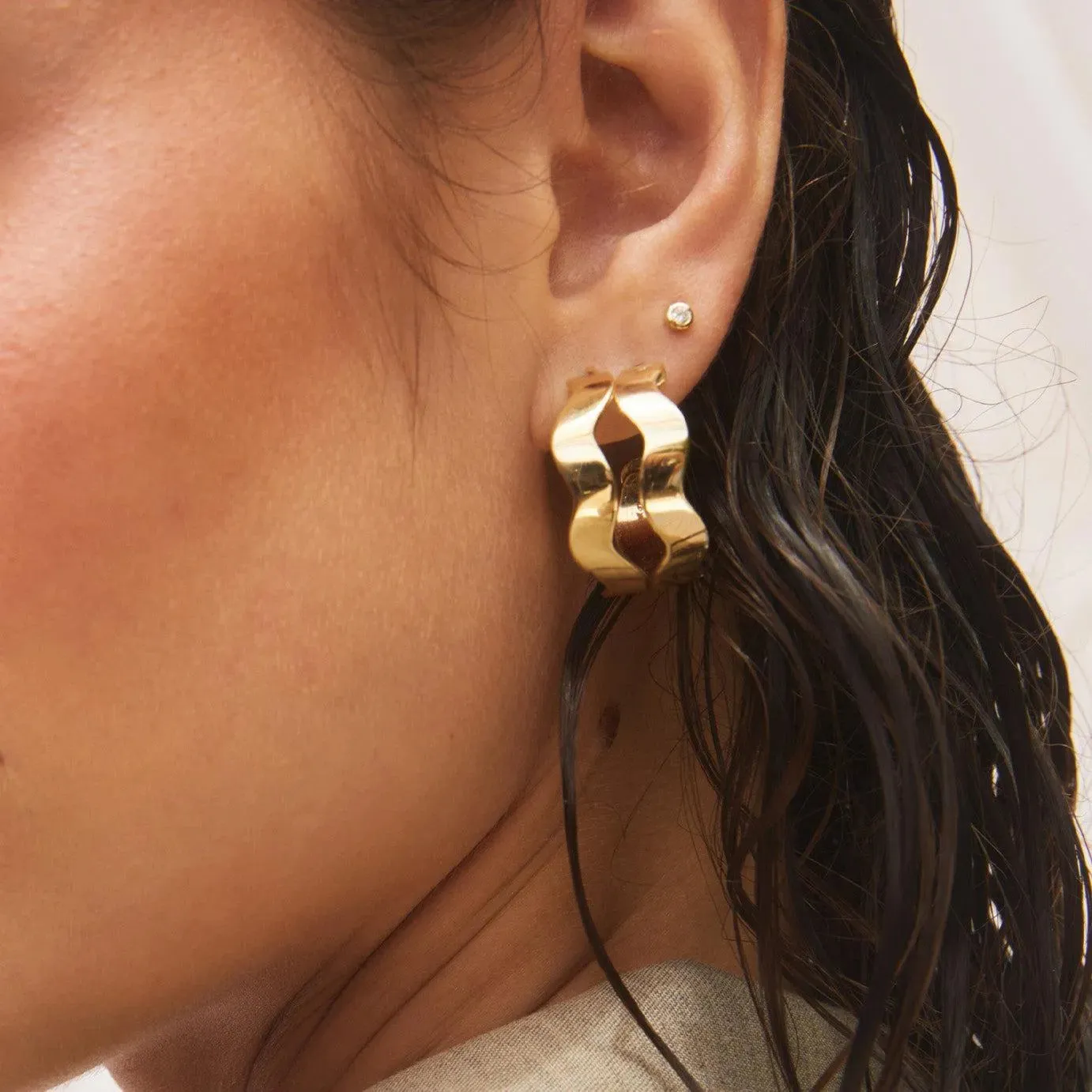 Gold Form Hoops