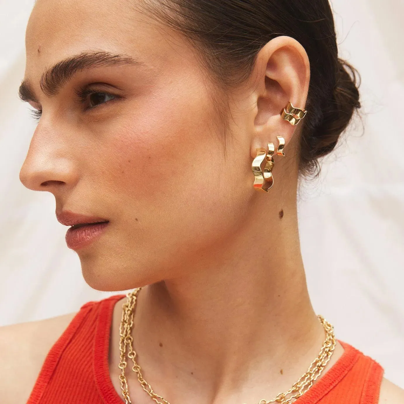 Gold Form Hoops