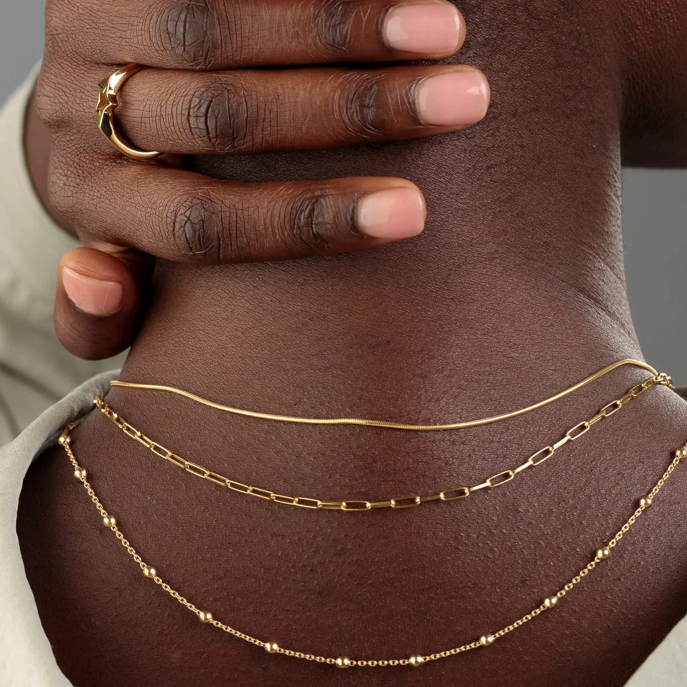 Gold Plated Round Snake Chain Necklace