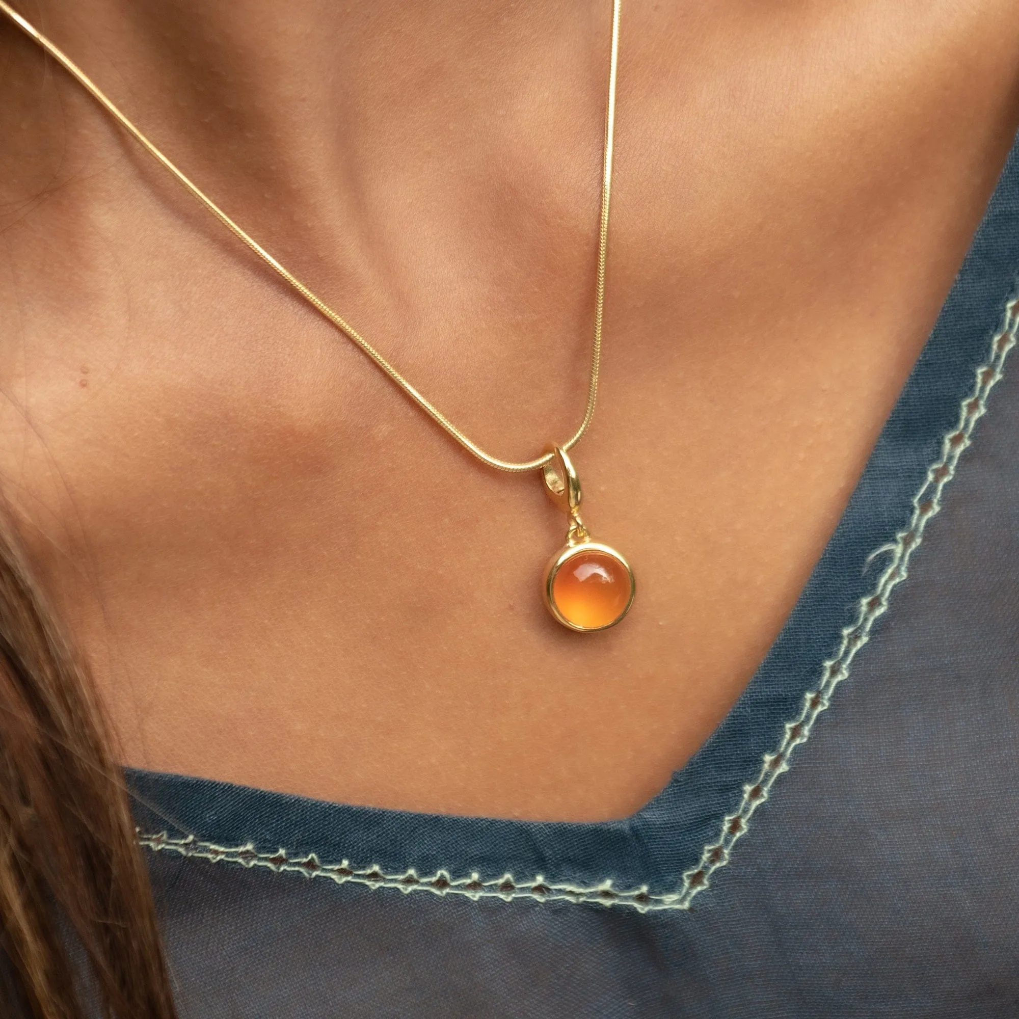 Gold Plated Round Snake Chain Necklace