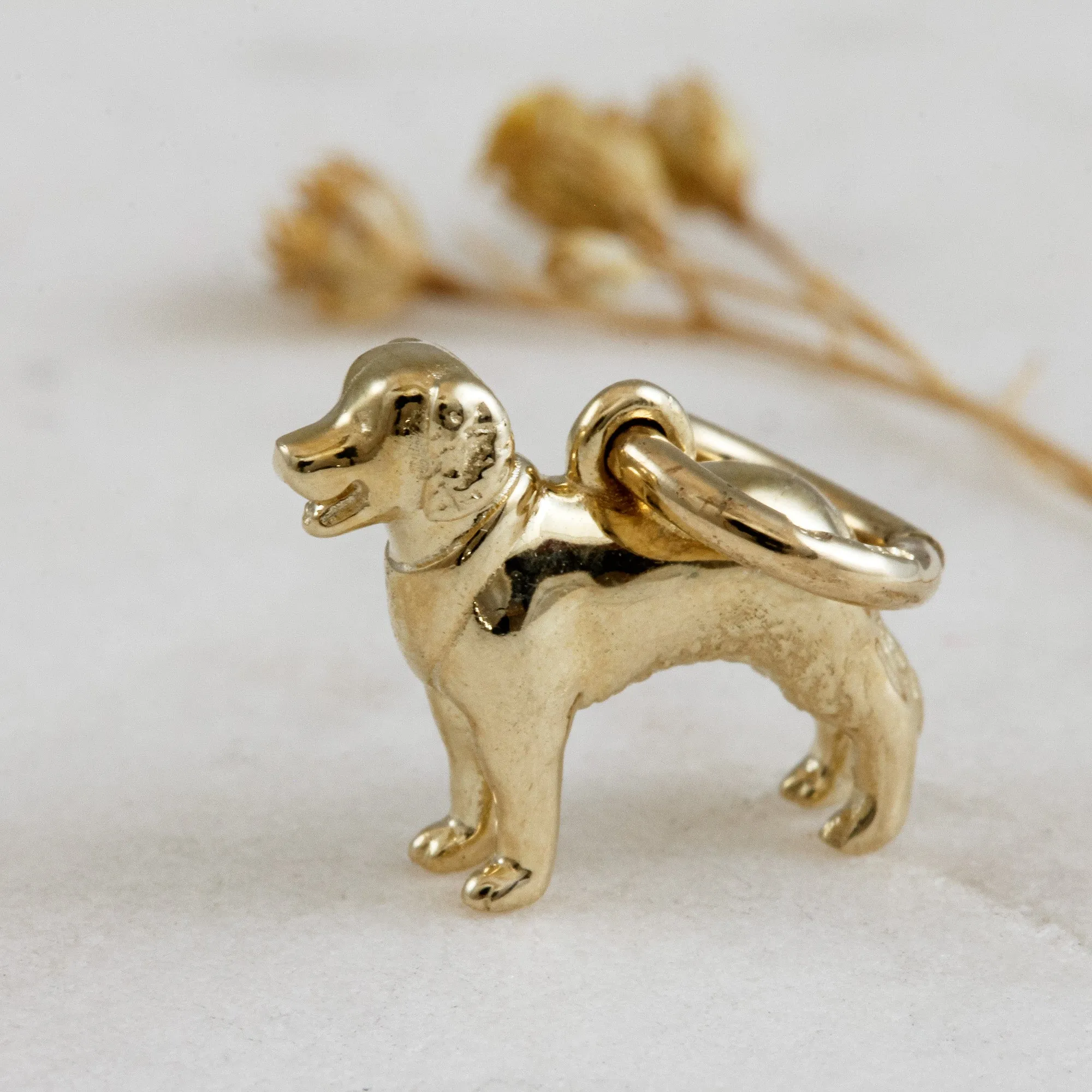 Golden Retriever Solid Gold Dog Charm