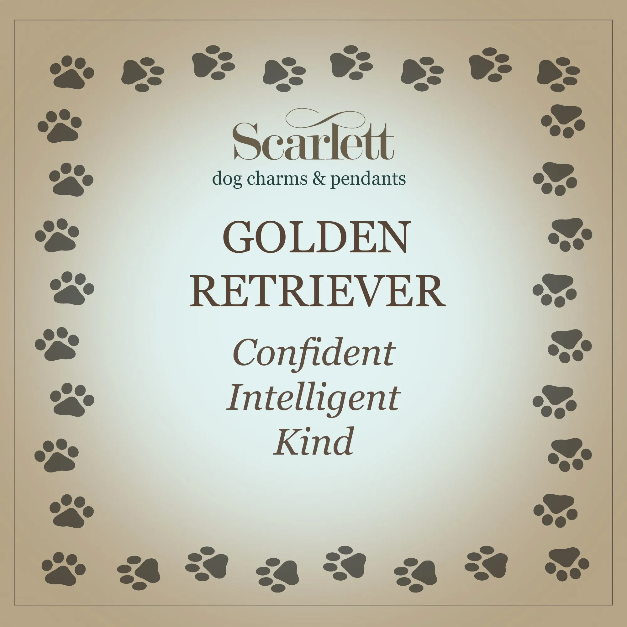 Golden Retriever Solid Gold Dog Charm