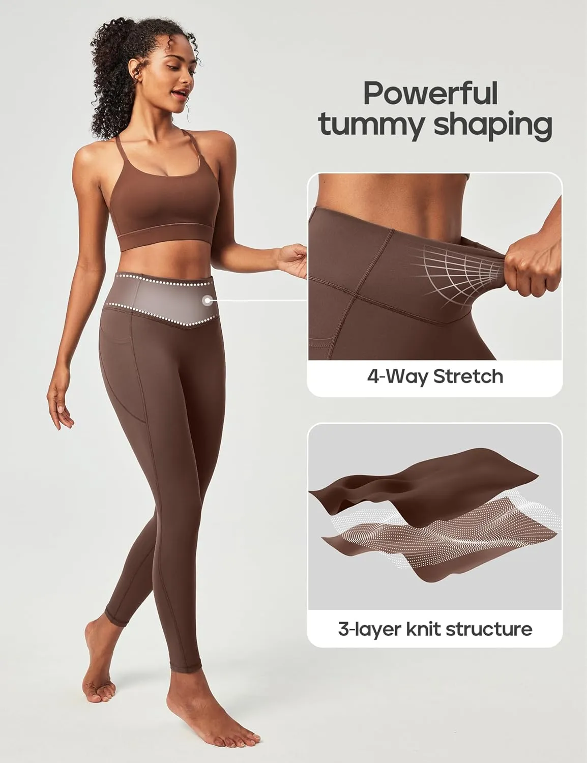 Heathyoga Compression Leggings for Women Tummy Control No Front Seam Leggings with Pockets for Women Workout Yoga Pants