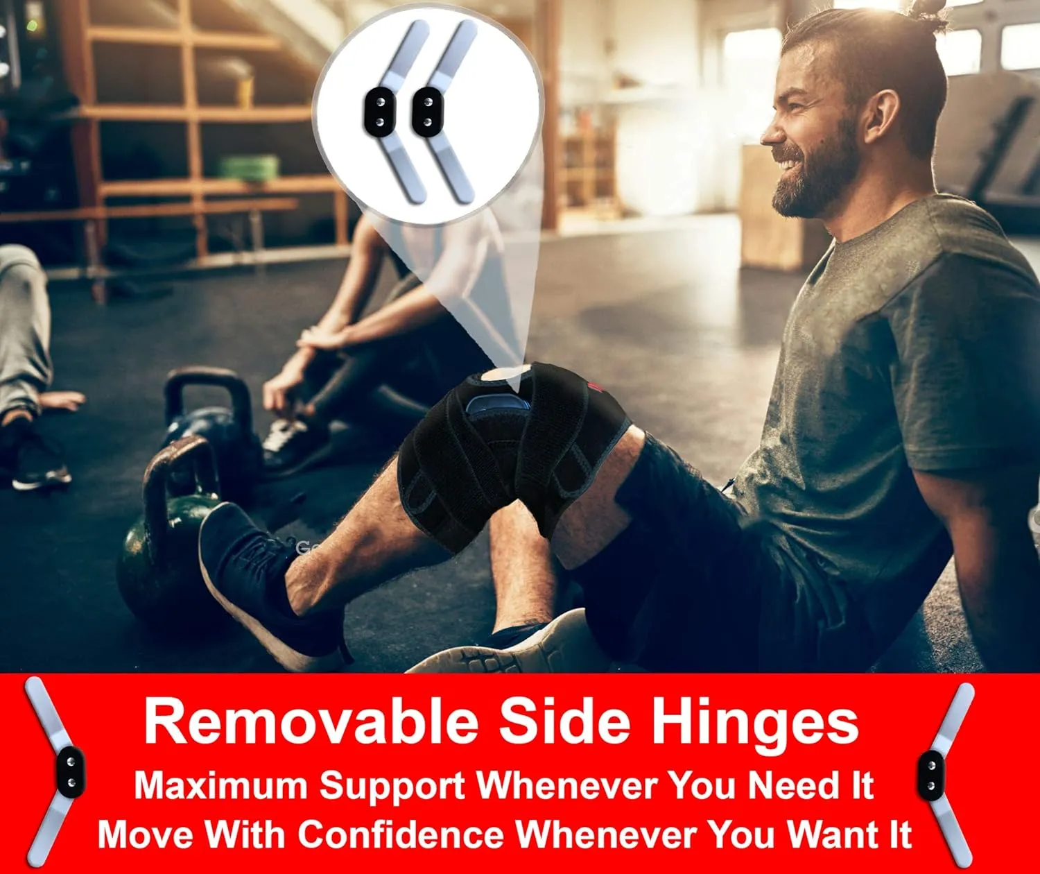 Hinged Knee Brace Support with Strap & Side Patella Stabilizers for Protection & Pain Relief for Arthritis, Meniscus Tear, ACL, MCL - Sports Compression Wrap for Running & Recovery - Men & Women