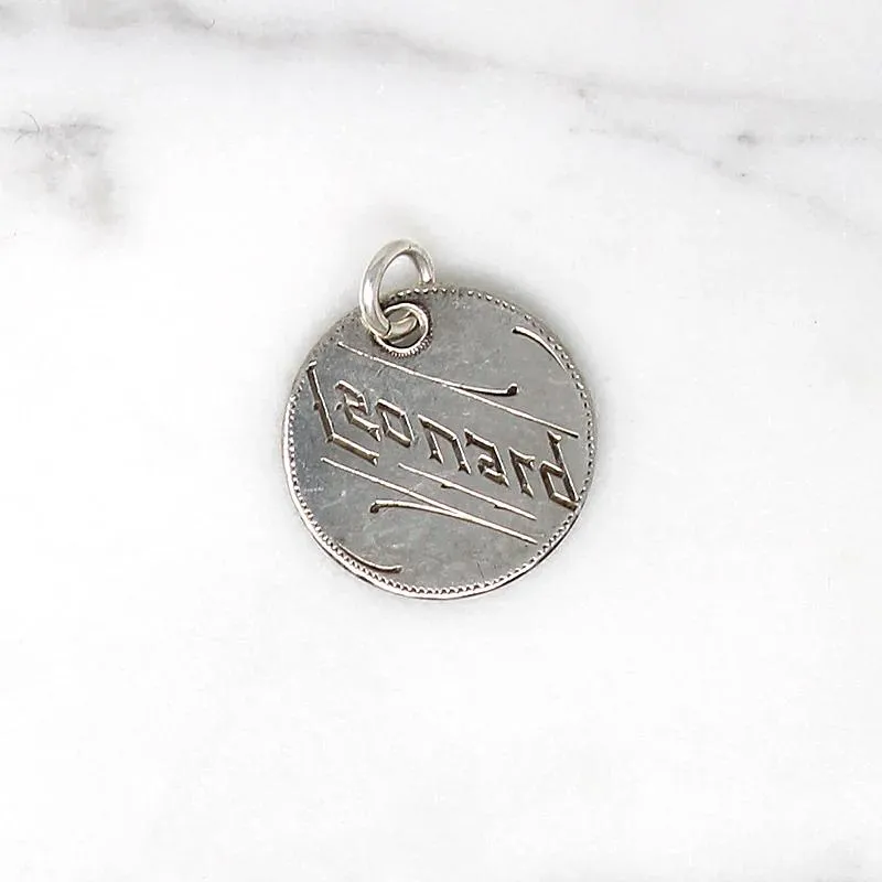 Individual Engraved Victorian Silver Coin Charms