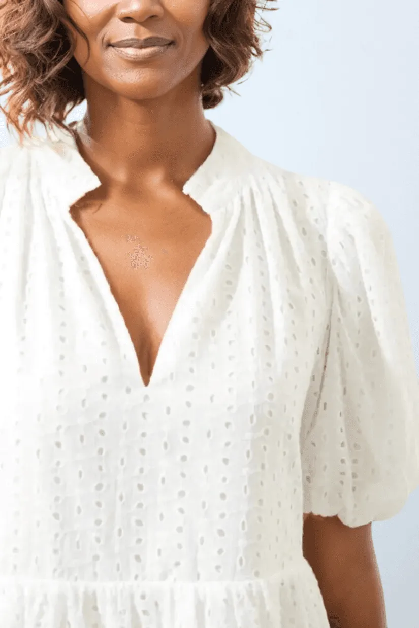 Jacey Babydoll Eyelet Mini Dress
