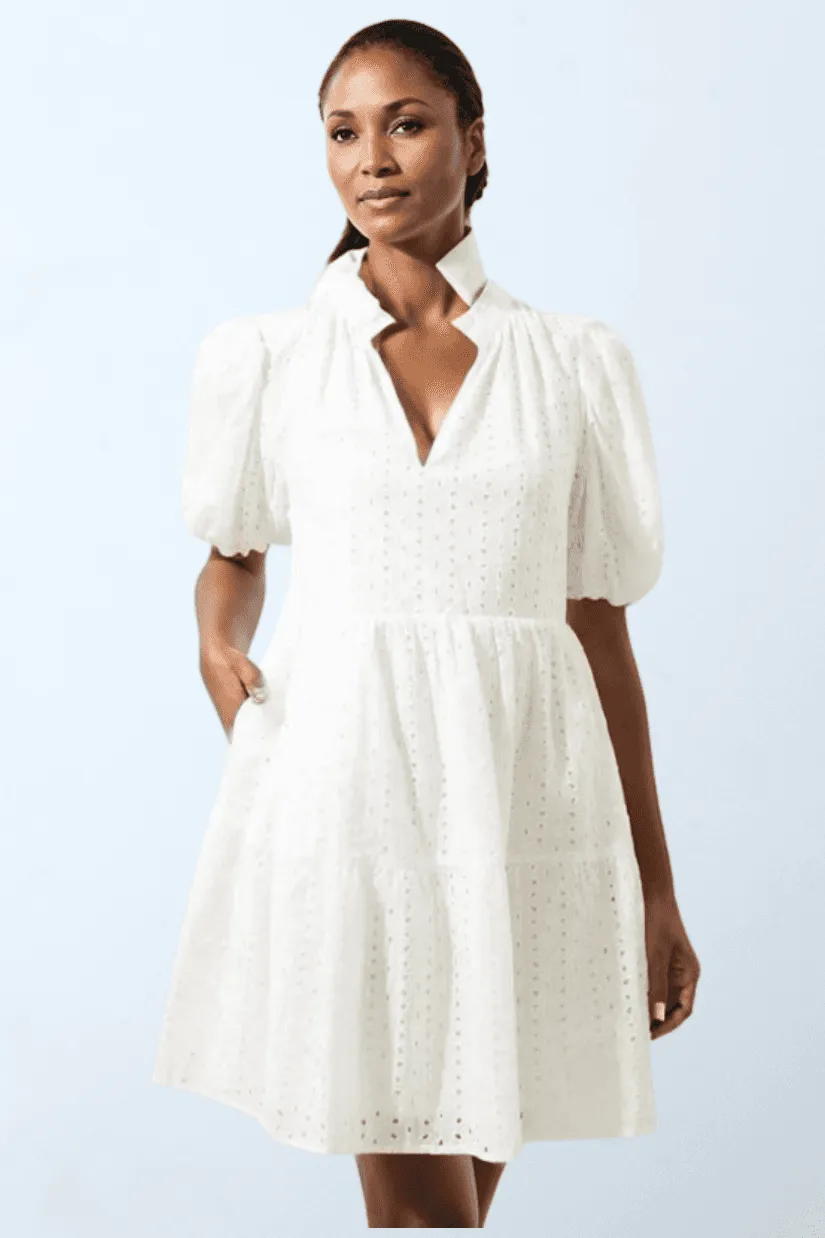 Jacey Babydoll Eyelet Mini Dress