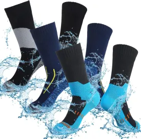 Janmercy 3 Pairs Unisex Waterproof Socks Breathable Knit Socks for Men Women for Hiking Wading Running Skiing, 3 Colors