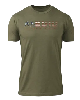KUIU Distressed Logo Flag T-Shirt | Light Olive