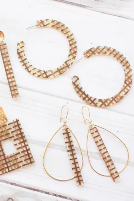 LARGE ACRYLIC HOOPS | NATURAL BASKETWEAVE