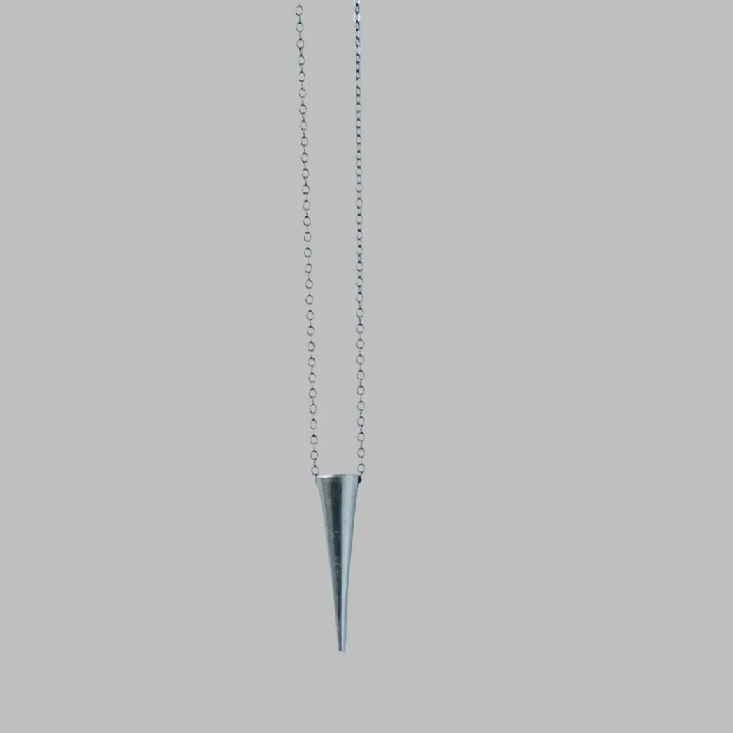 Large Sterling Silver Spike Necklace