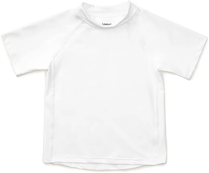 Leveret Short Sleeve Baby Boys Girls Rash Guard Sun Protected UPF   50 Kids & Toddler Swim Shirt (12 Months-5 Toddler)