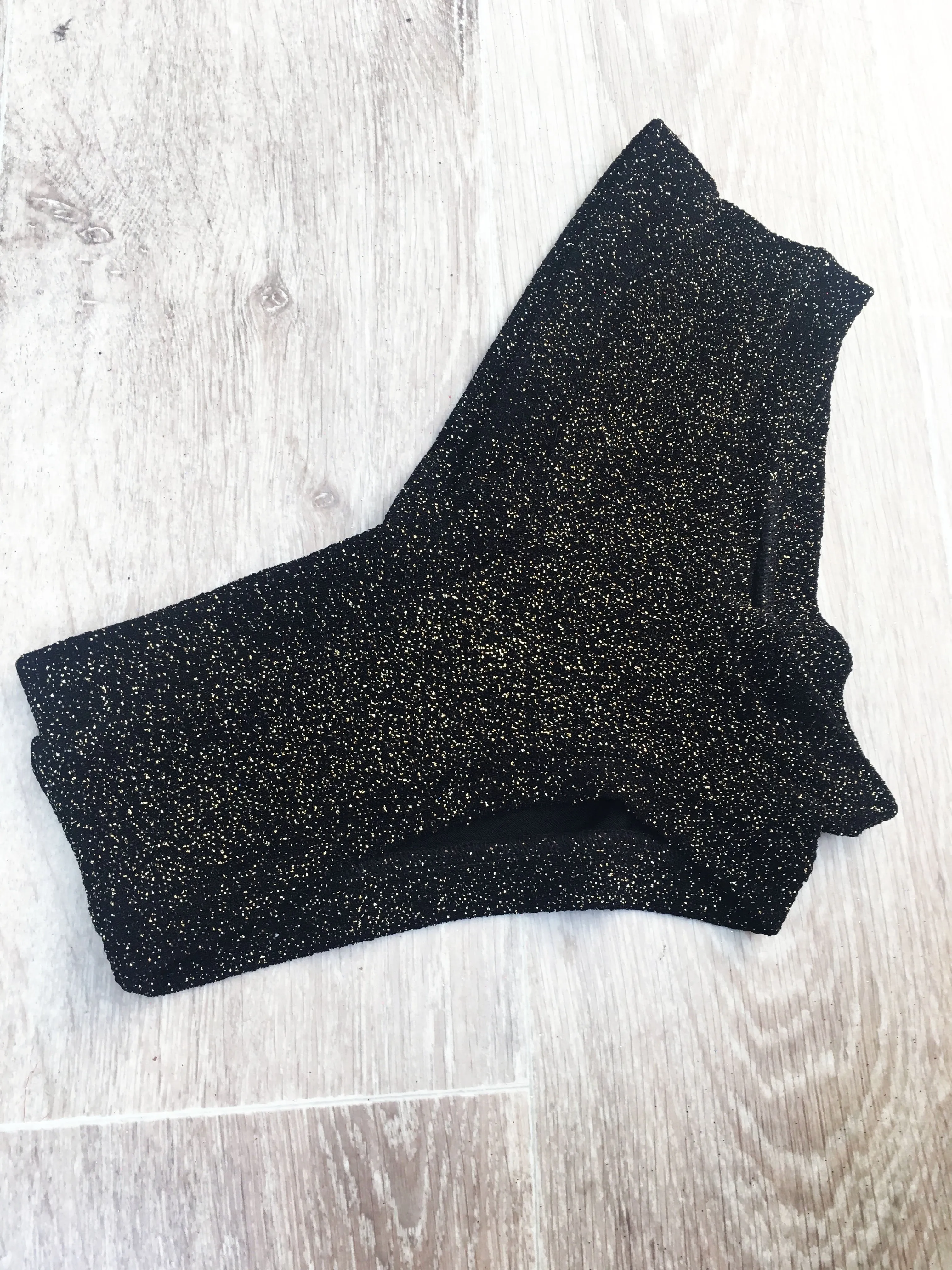 Luminous Low Waisted Bottoms - Black and Gold Glitter