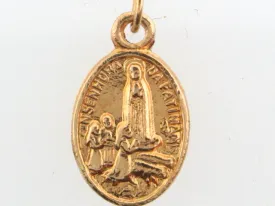 MEFS2243 - 19.2k Portug.Gold Oval "Our Lady of Fátima" Medal - 11x8mm