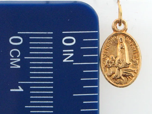 MEFS2243 - 19.2k Portug.Gold Oval "Our Lady of Fátima" Medal - 11x8mm