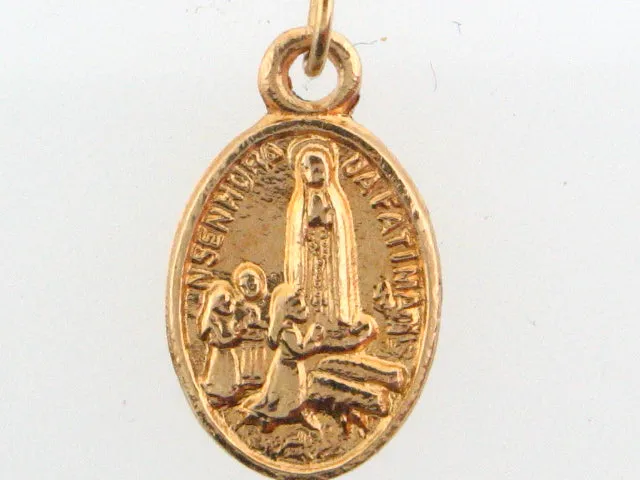 MEFS2243 - 19.2k Portug.Gold Oval "Our Lady of Fátima" Medal - 11x8mm