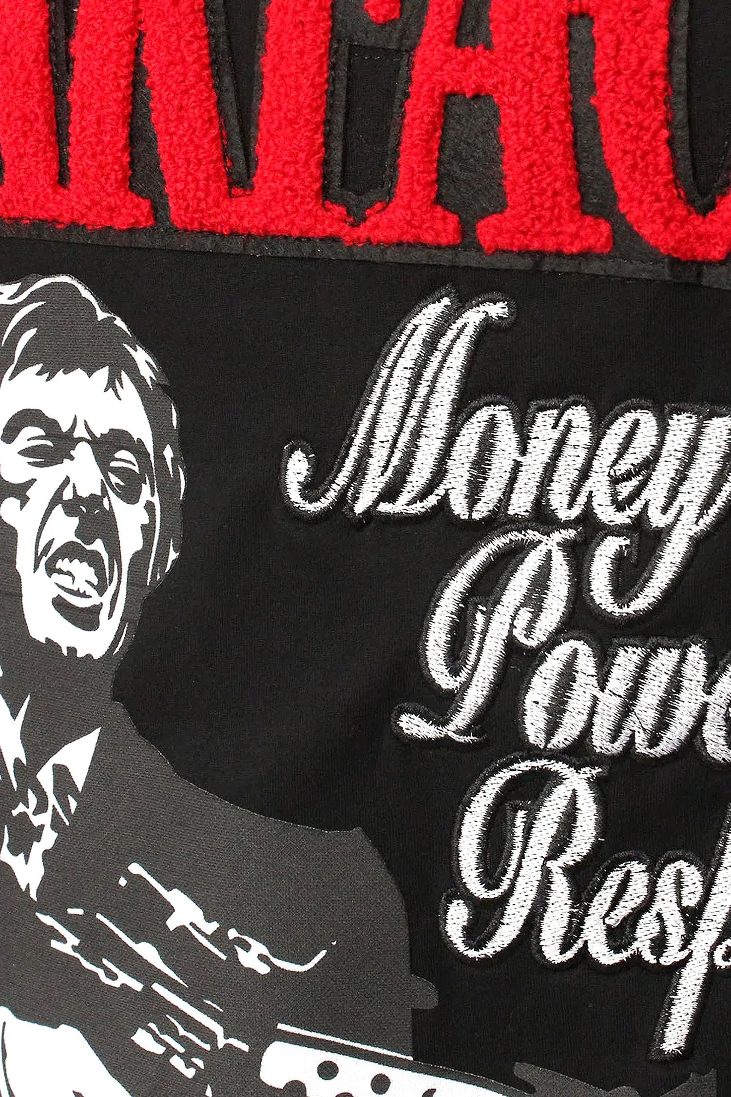 Men's Scarface Chenille Money Power Respect T-Shirt