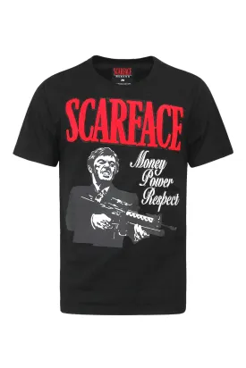 Men's Scarface Chenille Money Power Respect T-Shirt
