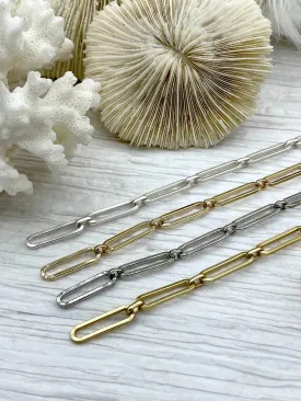 Mixed Link Cable Chain, by the foot. Lg Link 22mm x 5mm Sm link 6mm x 4mm, Gold plated, Rhodium, Matte Gold & Matte Silver  Fast ship