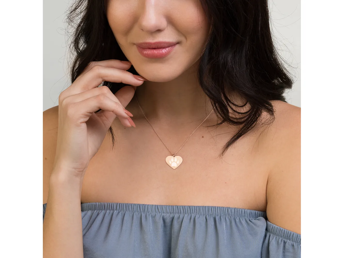 Momma Bear Engraved Heart Necklace