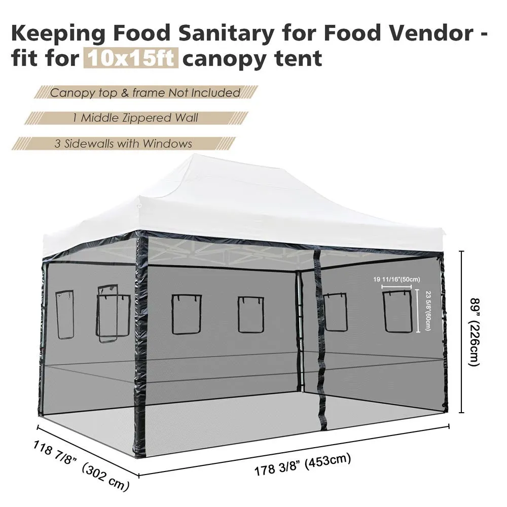 Netting Mesh Sidewalls for 10x15 Pop Up Canopy
