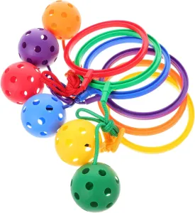 NOLITOY 6pcs Skip Ball with Adjustable Ankle Strap, Jump BallsGym Exercise Equipment for Calorie Burning Coordination Training