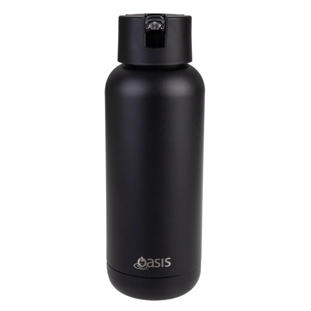 Oasis S/S Ceramic Moda Triple Wall Insulated Drink Bottle 1L - Black