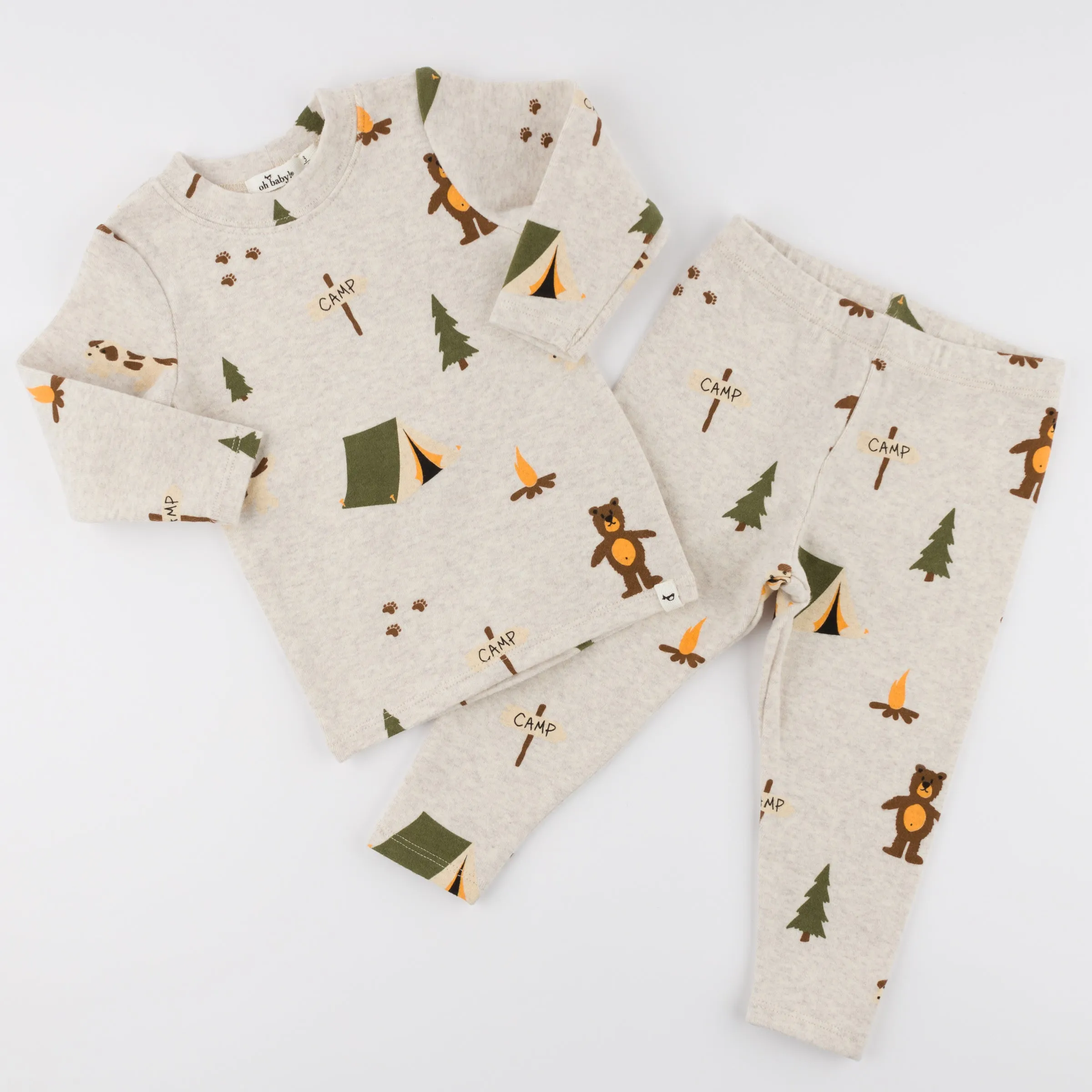 oh baby! Two Piece Set - Camping Print - Malt