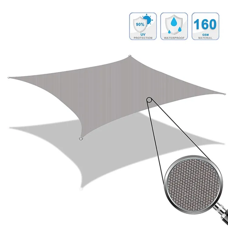 Outdoor Garden Sunshade Sail Waterproof Anti-UV Canopy, Size: 6m x 6m(Cream Color)