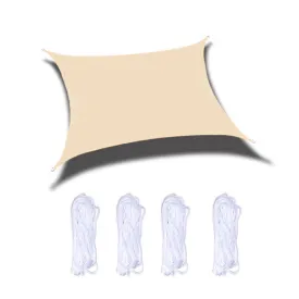 Outdoor Garden Sunshade Sail Waterproof Anti-UV Canopy, Size: 6m x 6m(Cream Color)