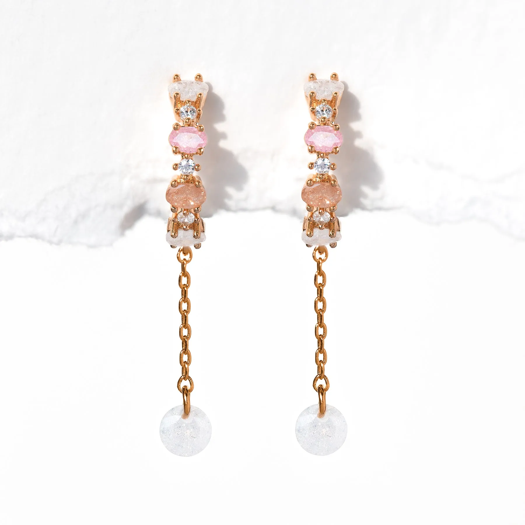 Pastel Rosie Dangle Hoops