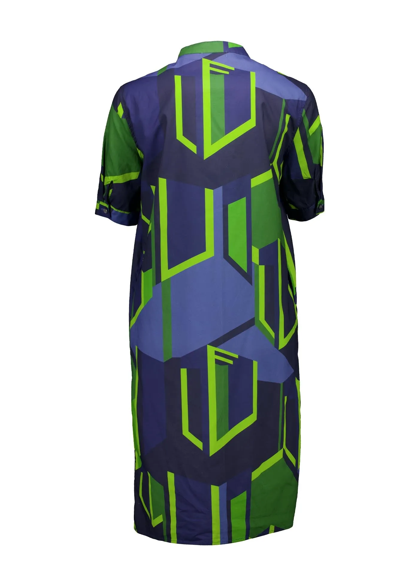 Plaza Shirt Dress Navy/Green in Cotton