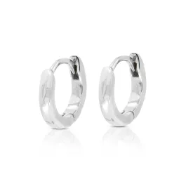 Polished Silver Huggies - Small