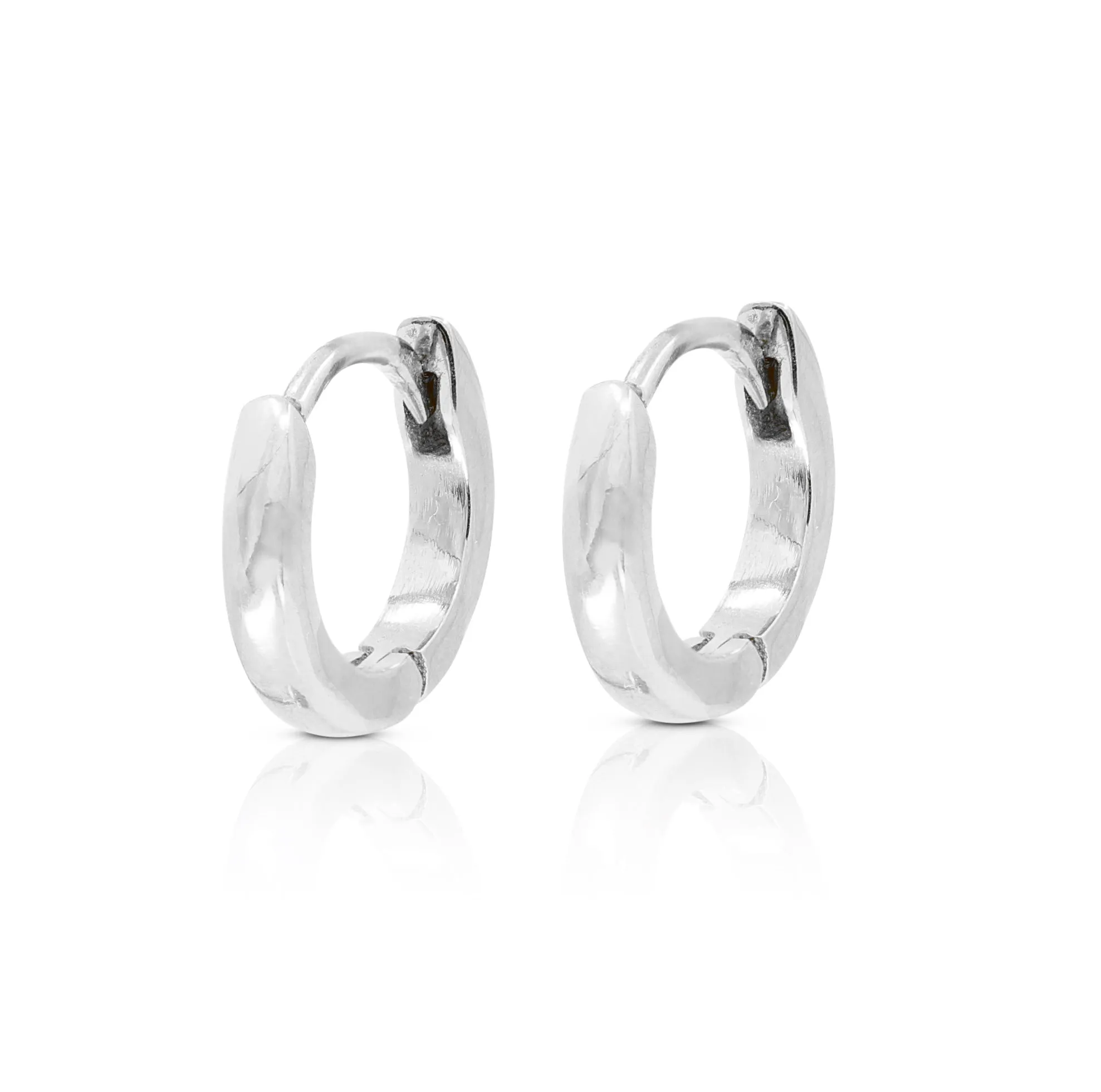 Polished Silver Huggies - Small