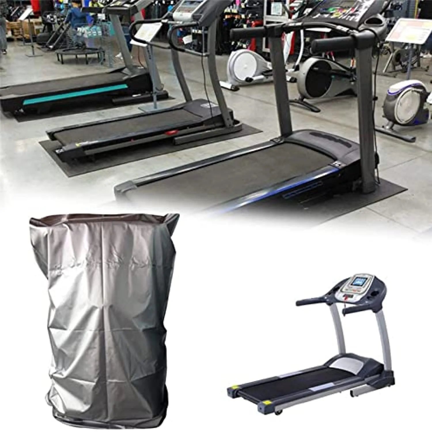 RHDFKOD Folding Treadmill Cover, Sports Treadmill Protective Cover with Zipper Oxford Fabric Waterproof Anti UV Fitness Equipment Cover for Indoor Outdoor