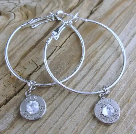 Small Bullet Hoop Earrings