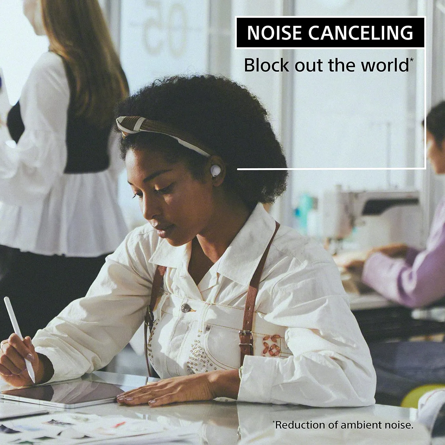 Sony WF-C700N Truly Wireless Noise Canceling in-Ear Bluetooth Earbud Headphones with Mic and IPX4 Water Resistance, White
