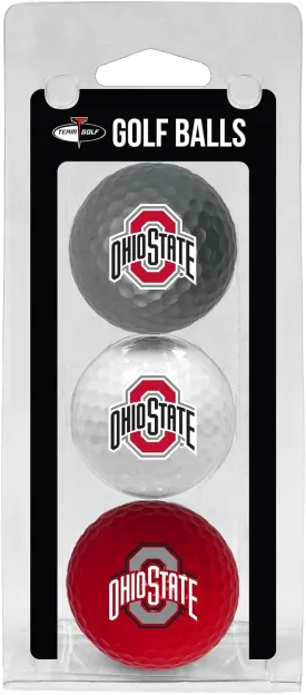 Team Golf NCAA Regulation Size Golf Balls, 3 Pack, Full Color Durable Team Imprint