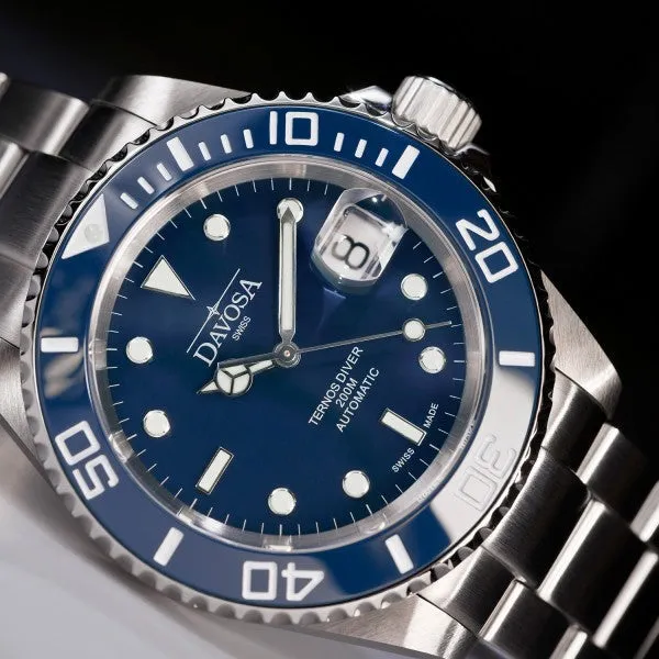 Ternos Ceramic Automatic 200m Blue Diving Watch 16155504 OUTLET