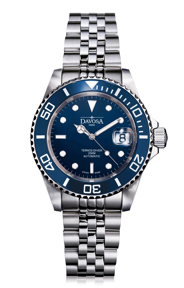 Ternos Ceramic Automatic 200m Blue Diving Watch 16155504 OUTLET