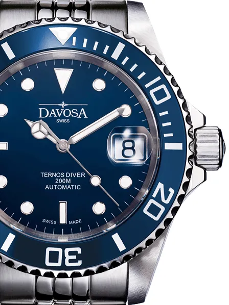 Ternos Ceramic Automatic 200m Blue Diving Watch 16155504 OUTLET