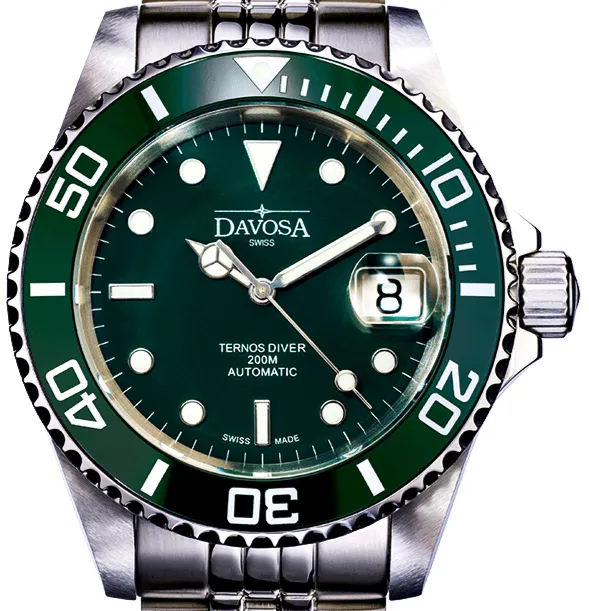Ternos Ceramic Automatic 200m Green Diving Watch 16155507