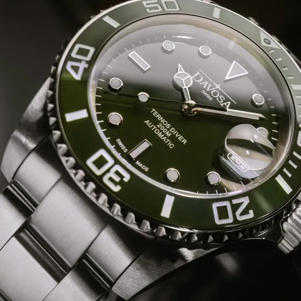 Ternos Ceramic Automatic 200m Green Diving Watch 16155507