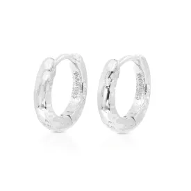 Textured Silver Huggies - Small