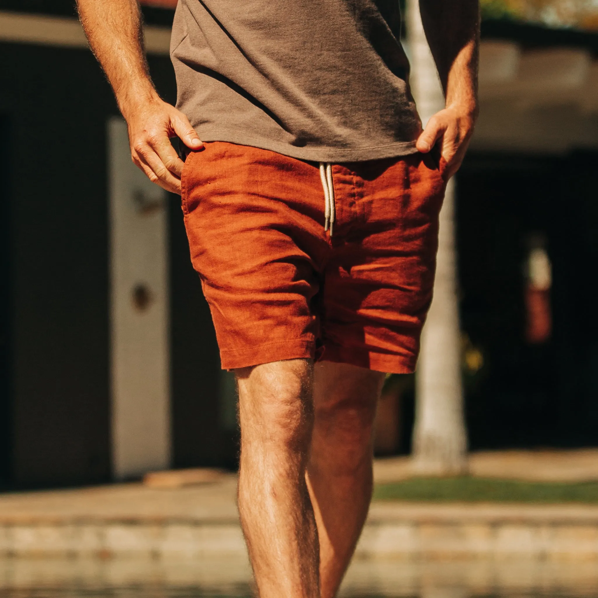The Apres Short in Sienna Hemp
