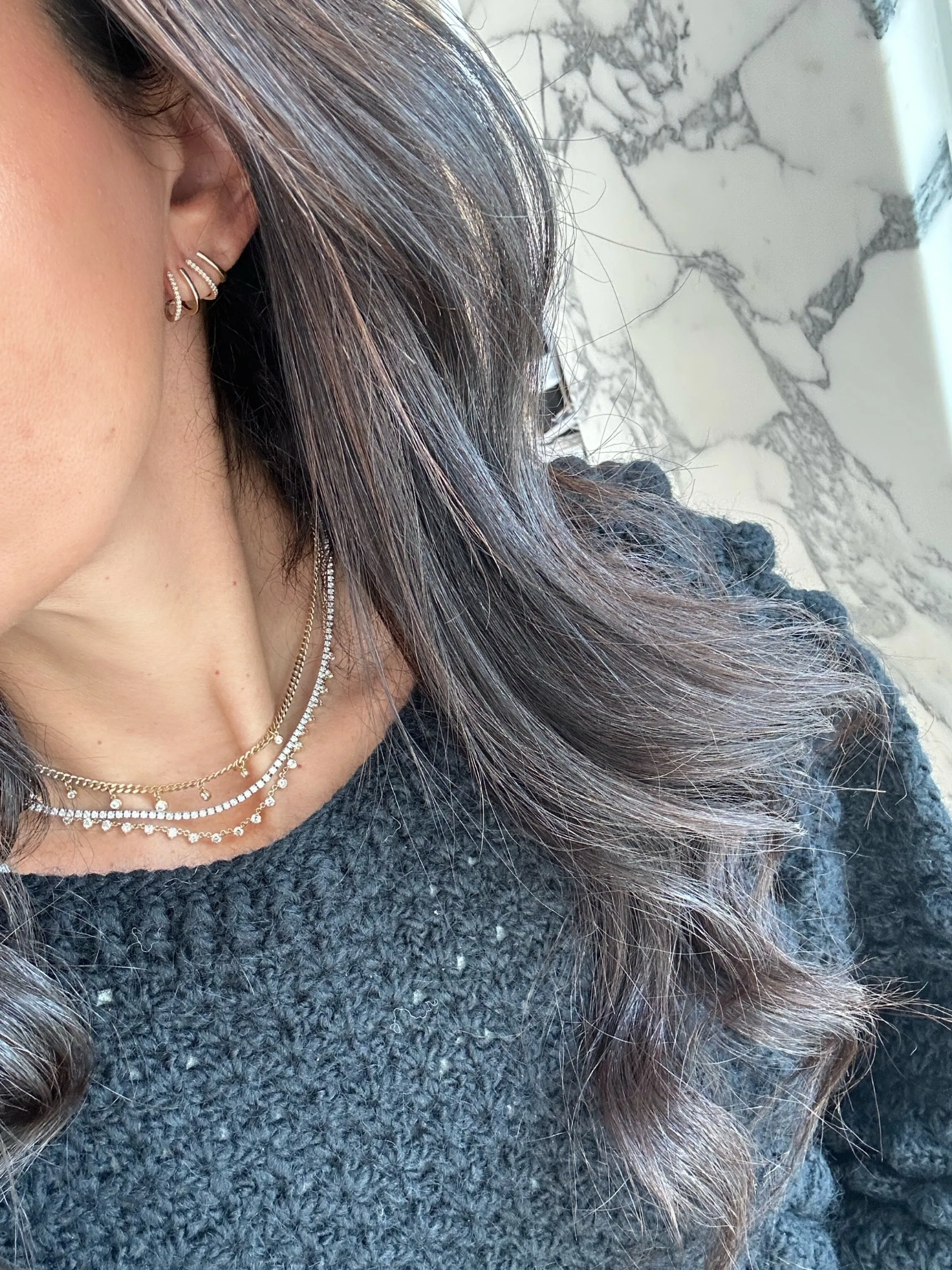 The Riley-  Diamond Caged Lobe Earrings