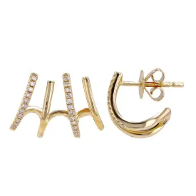 The Riley-  Diamond Caged Lobe Earrings