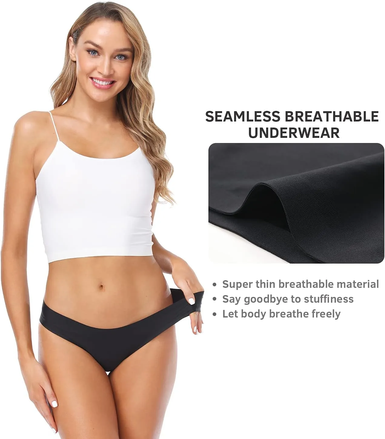 Wealurre Seamless Underwear Invisible Bikini No Show Nylon Spandex Women Panties