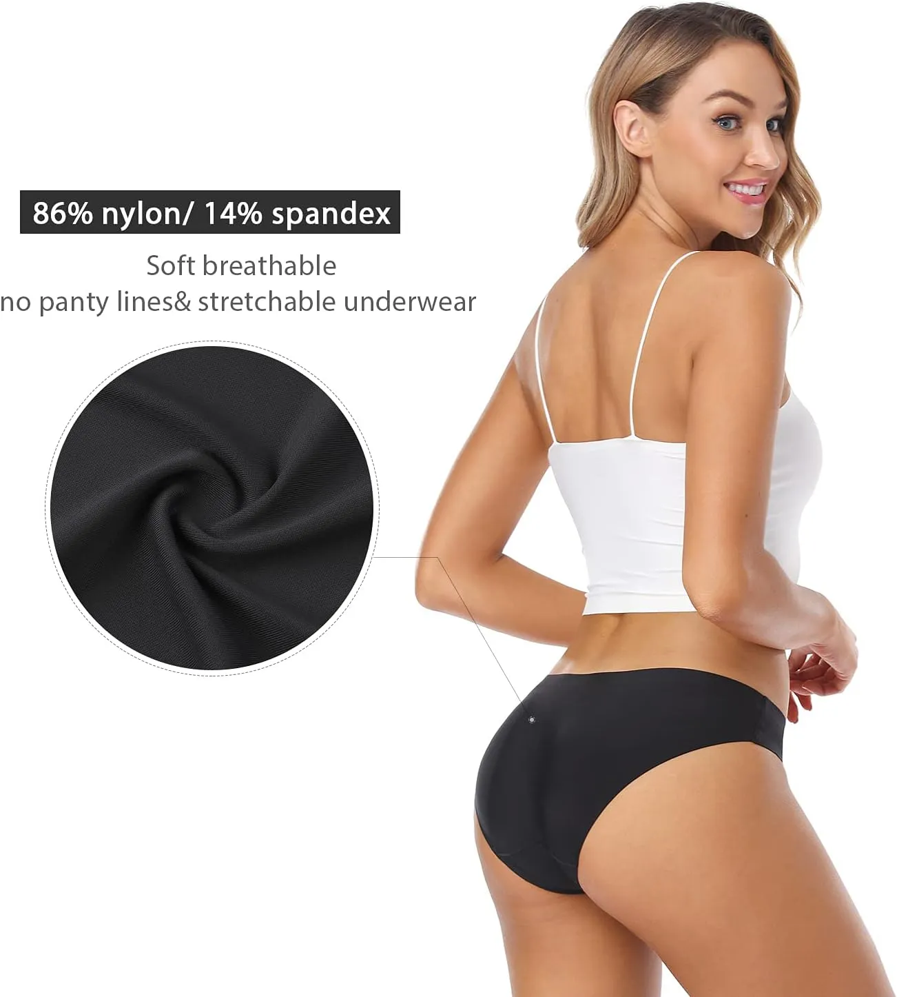 Wealurre Seamless Underwear Invisible Bikini No Show Nylon Spandex Women Panties