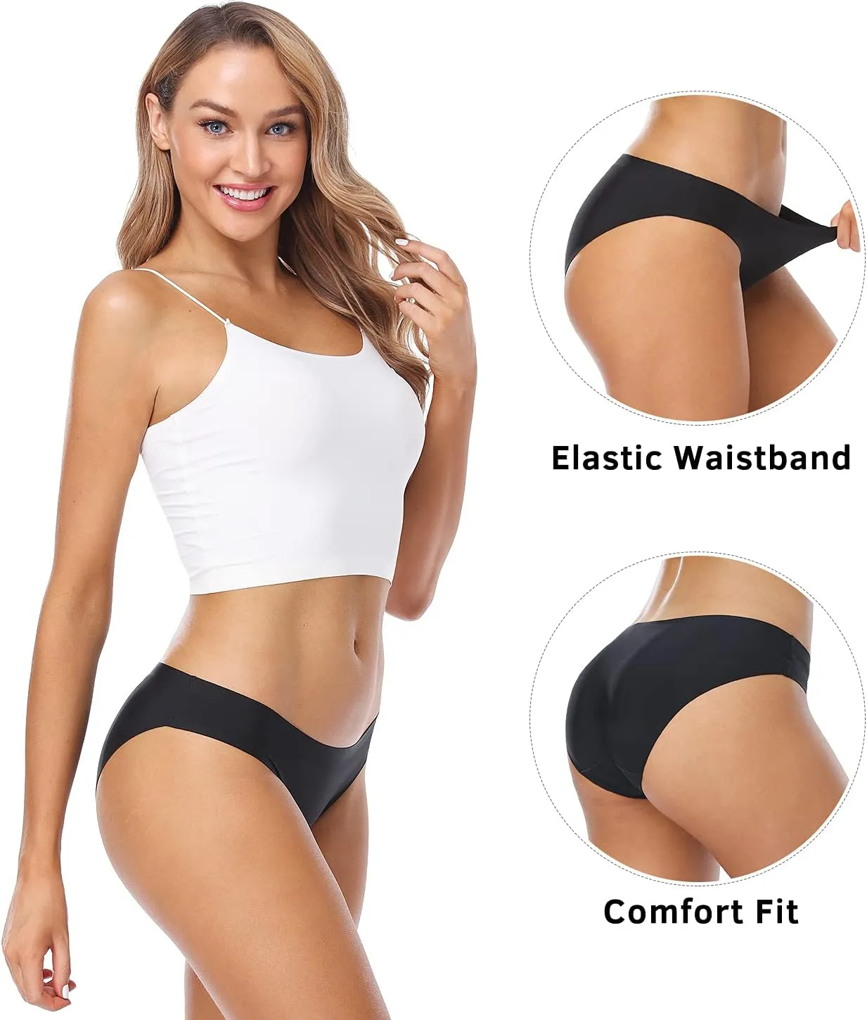 Wealurre Seamless Underwear Invisible Bikini No Show Nylon Spandex Women Panties